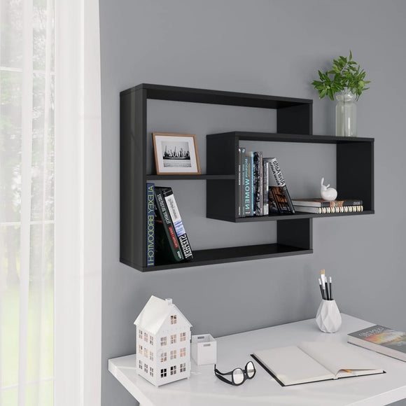 NNEVL Wall Shelves Black 104x20x58.5 cm Chipboard