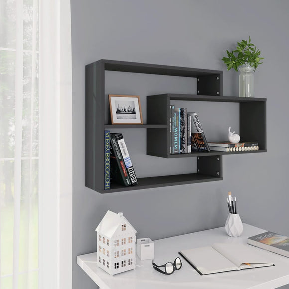 NNEVL Wall Shelves Grey 104x20x58.5 cm Chipboard