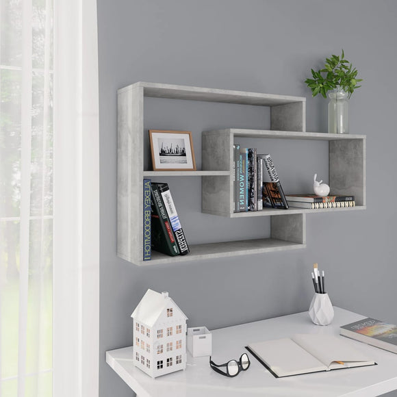 NNEVL Wall Shelves Concrete Grey 104x20x58.5 cm Chipboard