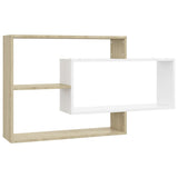 NNEVL Wall Shelves White and Sonoma Oak 104x20x58.5 cm Chipboard
