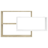 NNEVL Wall Shelves White and Sonoma Oak 104x20x58.5 cm Chipboard