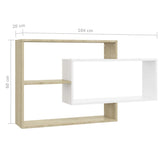 NNEVL Wall Shelves White and Sonoma Oak 104x20x58.5 cm Chipboard