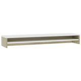 NNEVL Monitor Stand White and Sonoma Oak 100x24x13 cm Chipboard