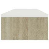 NNEVL Monitor Stand White and Sonoma Oak 100x24x13 cm Chipboard