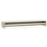 NNEVL Monitor Stand White and Sonoma Oak 100x24x13 cm Chipboard
