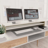 NNEVL Monitor Stand White and Sonoma Oak 100x24x13 cm Chipboard