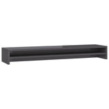 NNEVL Monitor Stand High Gloss Grey 100x24x13 cm Chipboard