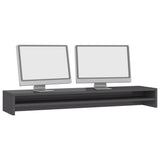 NNEVL Monitor Stand High Gloss Grey 100x24x13 cm Chipboard