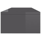 NNEVL Monitor Stand High Gloss Grey 100x24x13 cm Chipboard