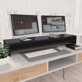 NNEVL Monitor Stand High Gloss Grey 100x24x13 cm Chipboard