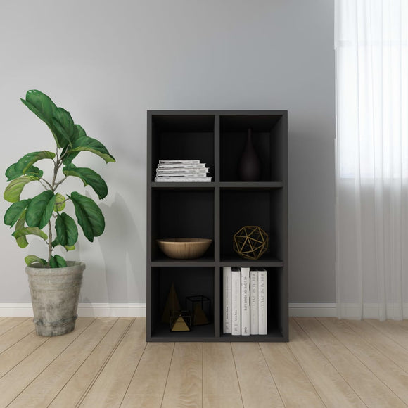 NNEVL Book Cabinet/Sideboard Black 66x30x97.8 cm Chipboard