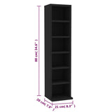 NNEVL CD Cabinet Black 21x20x88 cm Engineered Wood