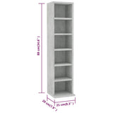 NNEVL CD Cabinet Concrete Grey 21x20x88 cm Engineered Wood