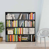 NNEVL Room Divider/Book Cabinet Black 110x24x110 cm Engineered Wood