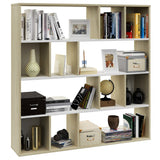 NNEVL Room Divider/Book Cabinet White and Sonoma Oak 110x24x110 cm Engineered Wood