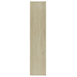 NNEVL Room Divider/Book Cabinet White and Sonoma Oak 110x24x110 cm Engineered Wood