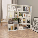 NNEVL Room Divider/Book Cabinet High Gloss White 110x24x110 cm Engineered Wood