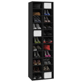 NNEVL Shoe Cabinet Black 54x34x183 cm Chipboard