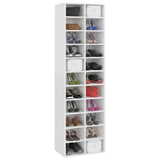 NNEVL Shoe Cabinet High Gloss White 54x34x183 cm Chipboard