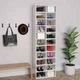 NNEVL Shoe Cabinet High Gloss White 54x34x183 cm Chipboard