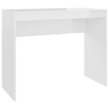 NNEVL Desk High Gloss White 90x40x72 cm Chipboard
