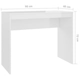NNEVL Desk High Gloss White 90x40x72 cm Chipboard