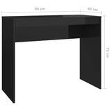 NNEVL Desk High Gloss Black 90x40x72 cm Chipboard