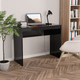 NNEVL Desk High Gloss Black 90x40x72 cm Chipboard