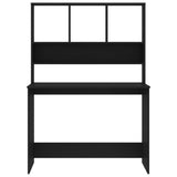 NNEVL Desk with Shelves Black 110x45x157 cm Engineered Wood