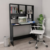 NNEVL Desk with Shelves Black 110x45x157 cm Engineered Wood