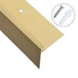 NNEVL F-shape Stair Nosings 15 pcs Aluminium 134 cm Gold