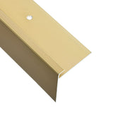 NNEVL F-shape Stair Nosings 15 pcs Aluminium 134 cm Gold