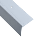 NNEVL F-shape Stair Nosings 15 pcs Aluminium 90 cm Silver