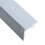 NNEVL F-shape Stair Nosings 15 pcs Aluminium 90 cm Silver