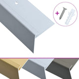 NNEVL F-shape Stair Nosings 15 pcs Aluminium 100 cm Silver
