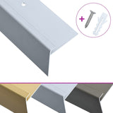 NNEVL F-shape Stair Nosings 15 pcs Aluminium 134 cm Silver