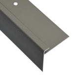 NNEVL F-shape Stair Nosings 15 pcs Aluminium 90 cm Brown
