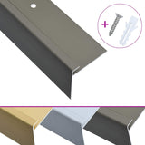 NNEVL F-shape Stair Nosings 15 pcs Aluminium 90 cm Brown