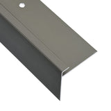 NNEVL F-shape Stair Nosings 15 pcs Aluminium 100 cm Brown