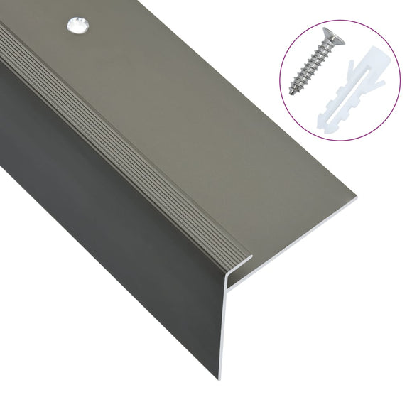 NNEVL F-shape Stair Nosings 15 pcs Aluminium 134 cm Brown