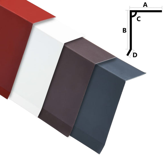NNEVL L-shape Roof Edge Plates 5 pcs Aluminium Anthracite 170cm