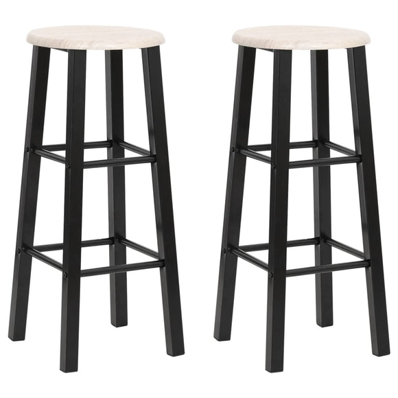 NNEVL Bar Stools 2 pcs Black MDF