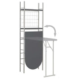 NNEVL 3 Piece Folding Dining Set with Storage Rack MDF and Steel Black