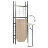 NNEVL 3 Piece Folding Dining Set with Storage Rack MDF and Steel