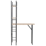 NNEVL 3 Piece Folding Dining Set with Storage Rack MDF and Steel