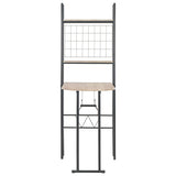 NNEVL 3 Piece Folding Dining Set with Storage Rack MDF and Steel