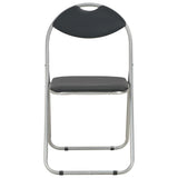 NNEVL Folding Dining Chairs 2 pcs Black Faux Leather