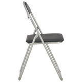 NNEVL Folding Dining Chairs 2 pcs Black Faux Leather