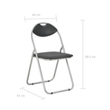 NNEVL Folding Dining Chairs 2 pcs Black Faux Leather