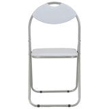 NNEVL Folding Dining Chairs 6 pcs White Faux Leather